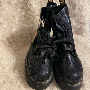 Dr.Martens Molly Metallic Leather Platform Boots